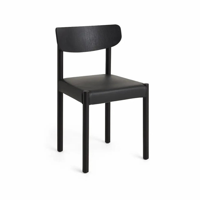 HAY Pack Chair 11 gepolsterter Trattoria-Stuhl, Iron Black Oak Eiche, Rücken Iron Black Veneer, Bezug Grano Black