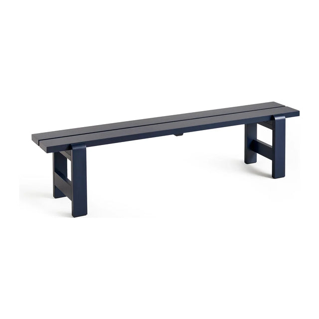 HAY Weekday Bench Outdoor Holzbank Stahlblau, 190 cm