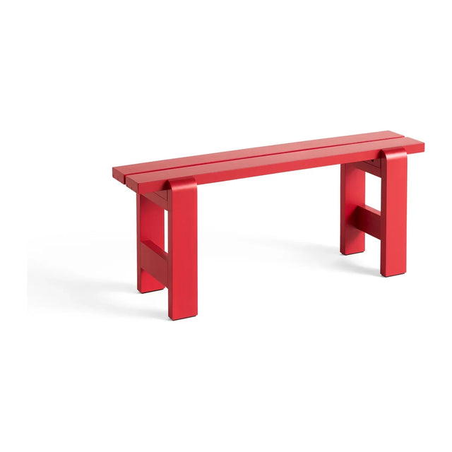 HAY Weekday Bench Outdoor Holzbank Weinrot, 111 cm
