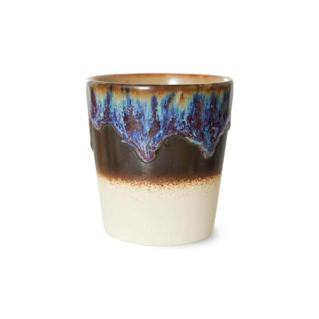 HK Living Kaffeebecher 70s Ceramics – Stoneware Tumbler 230 ml, handglasiert, reaktive Glasur, Farbwelt Aurora
