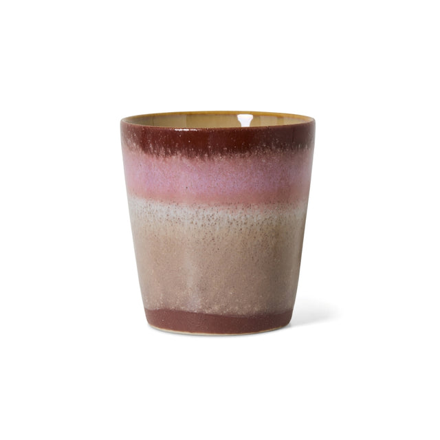 HK Living Kaffeebecher 70s Ceramics – Stoneware Tumbler 230 ml, handglasiert, reaktive Glasur, Farbwelt Bloom