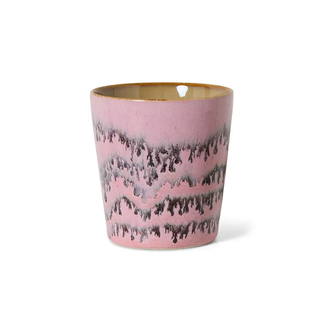 HK Living Kaffeebecher 70s Ceramics – Stoneware Tumbler 230 ml, handglasiert, reaktive Glasur, Farbwelt Bubble