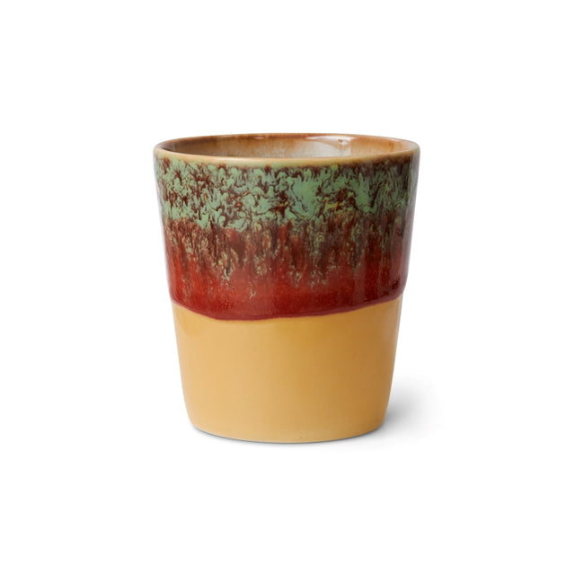 HK Living Kaffeebecher 70s Ceramics – Stoneware Tumbler 230 ml, handglasiert, reaktive Glasur, Farbwelt Cove