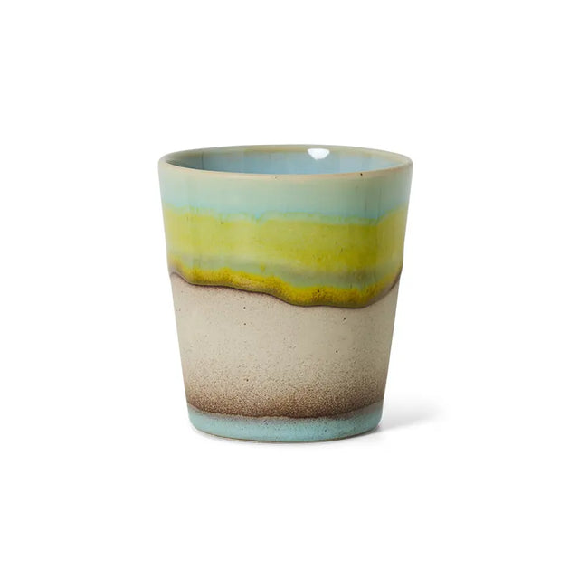HK Living Kaffeebecher 70s Ceramics – Stoneware Tumbler 230 ml, handglasiert, reaktive Glasur, Farbwelt Glint