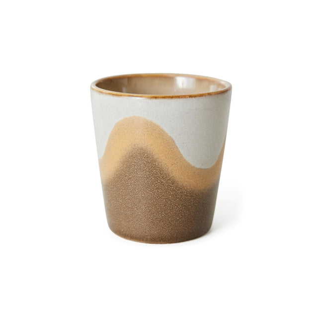 HK Living Kaffeebecher 70s Ceramics – Stoneware Tumbler 230 ml, handglasiert, reaktive Glasur, Farbwelt Oasis