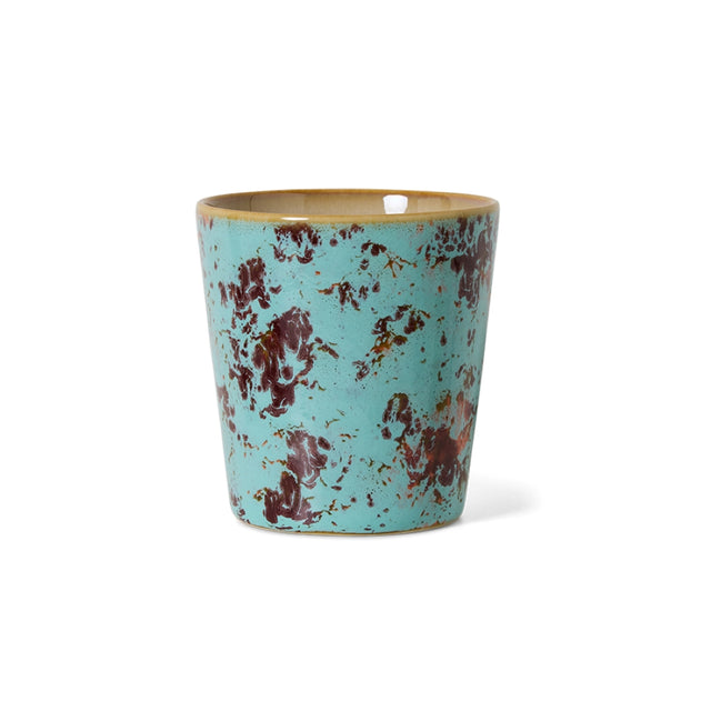 HK Living Kaffeebecher 70s Ceramics – Stoneware Tumbler 230 ml, handglasiert, reaktive Glasur, Farbwelt Patina