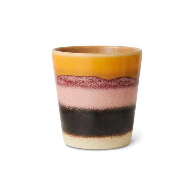 HK Living Kaffeebecher 70s Ceramics – Stoneware Tumbler 230 ml, handglasiert, reaktive Glasur, Farbwelt Sunset