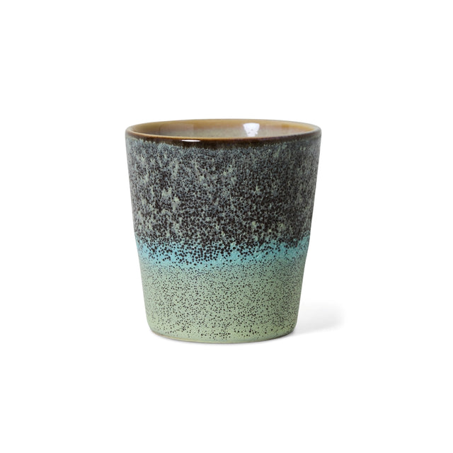 HK Living Kaffeebecher 70s Ceramics – Stoneware Tumbler 230 ml, handglasiert, reaktive Glasur, Farbwelt Thicket