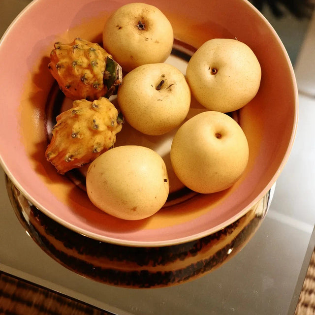 HK Living Salatschüssel XXL Serene 70s Ceramics – Keramikschale mit Obst