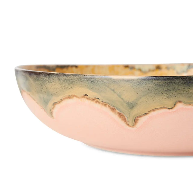 HK Living Salatschüssel XXL Sunflower 70s Ceramics – Seitenansicht Detail