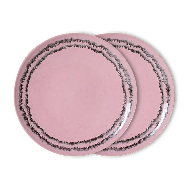 HKliving 70s Ceramics Essteller Bubble im 2er Set – Buntes Geschirr für den Esstisch
