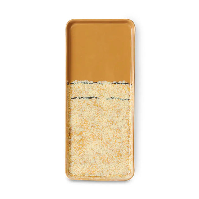 HKliving 70s Ceramics Kuchenplatte Sunbeam – Stoneware 31,5×13,5 cm, warme Sonnenfarben, reaktive Glasur, KST0048