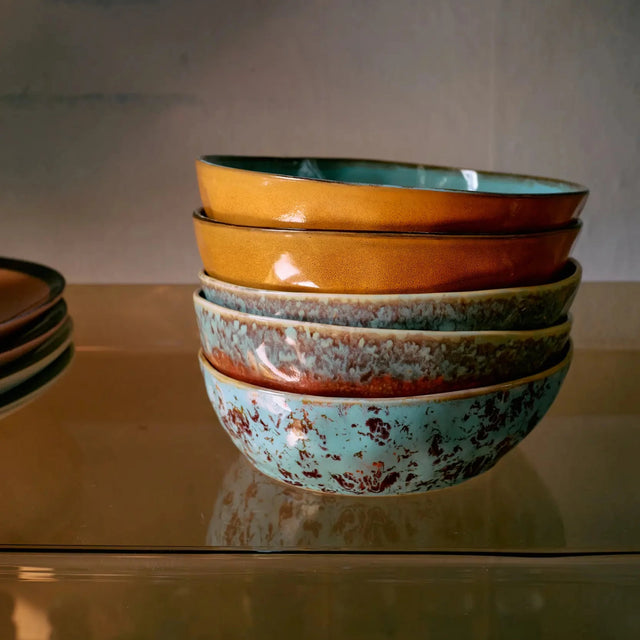 HKliving 70s Ceramics Pastateller – alle vier Dekore im Überblick