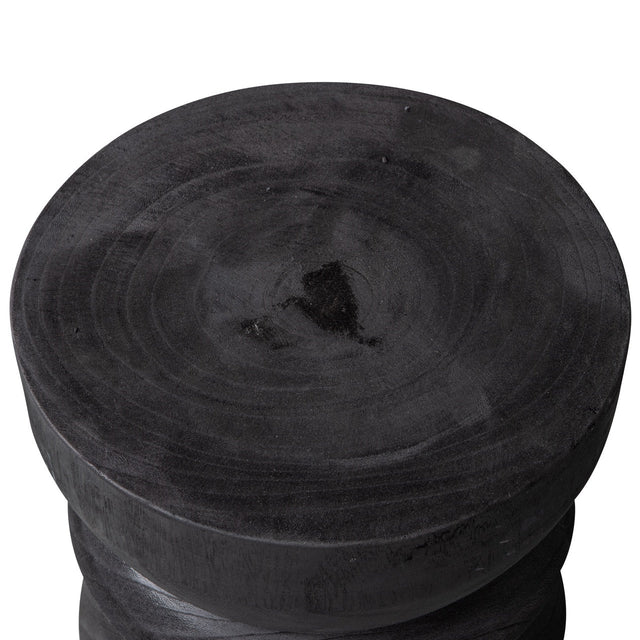 Hocker Bikkel Holz schwarz 40x28cm - Woood - DesignWe.Love