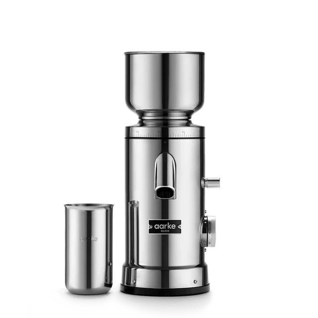 Kaffeemühle mit Scheibenmahlwerk Edelstahl - Aarke - DesignWe.Love