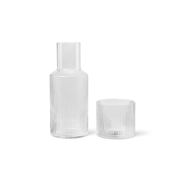 Karaffe und Glas im Set Ripple - ferm LIVING - DesignWe.Love