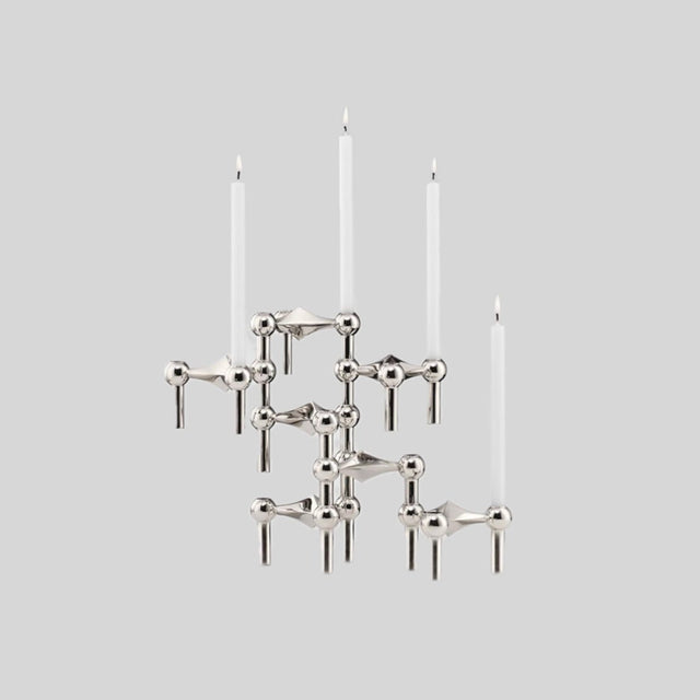 Kerzenhalter Chrom 3er Set - Stoff Nagel - DesignWe.Love