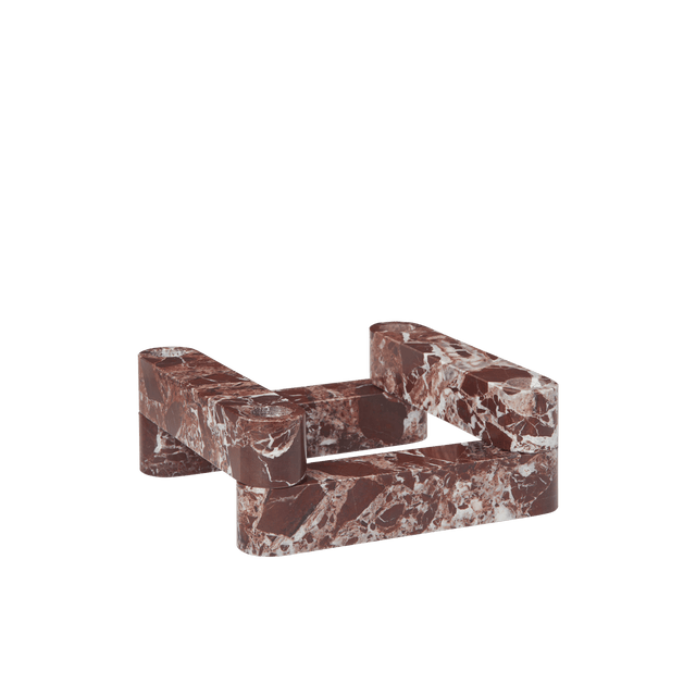 Kerzenhalter Newel, modulares 4er Set, Rosso Levanto Marmor - ferm LIVING - DesignWe.Love