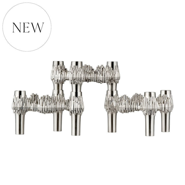 Kerzenhalter Quist Brushed Chrom 3er Set - Stoff Nagel - DesignWe.Love