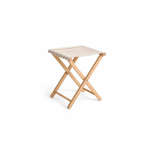 Klapphocker Holz gestreift - HAY Folding Stool beige mit roten Streifen