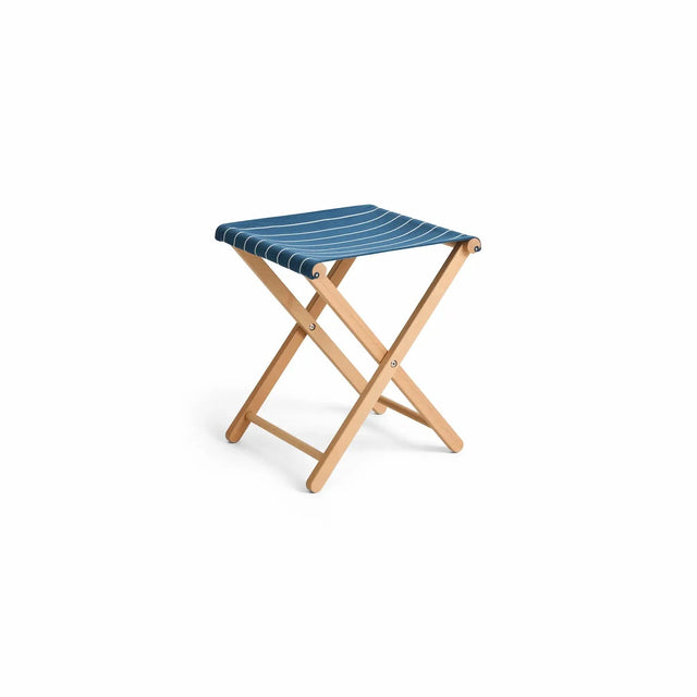 Klapphocker Holz gestreift - HAY Folding Stool blau mit beigen Streifen