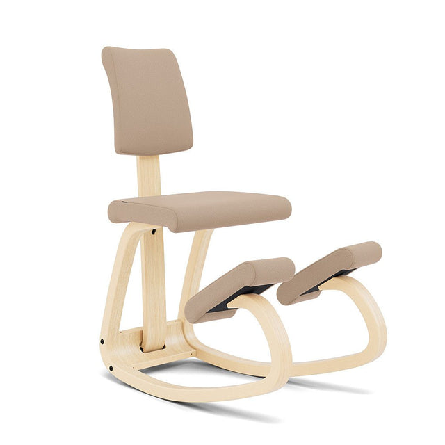 Kniestuhl mit Rückenlehne Variable Plus (Natur/Beige) - Varier Furniture - DesignWe.Love