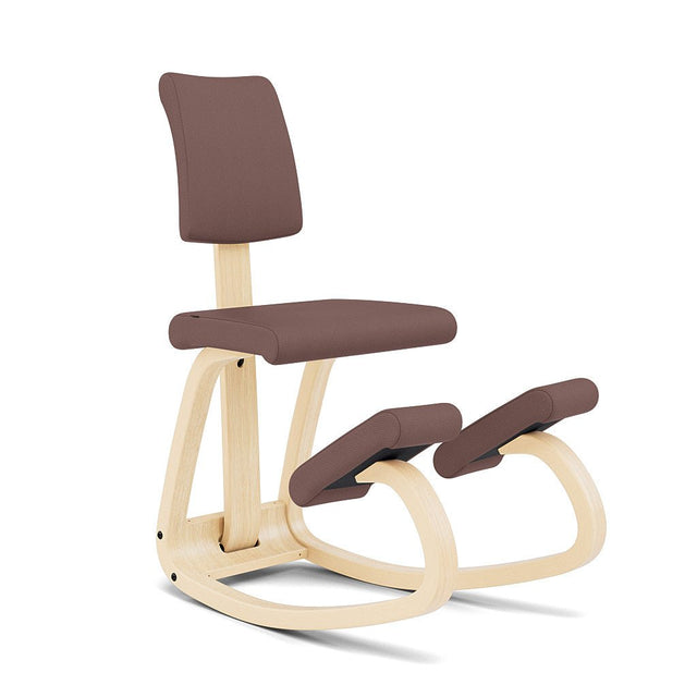 Kniestuhl mit Rückenlehne Variable Plus (Natur/Braun) - Varier Furniture - DesignWe.Love