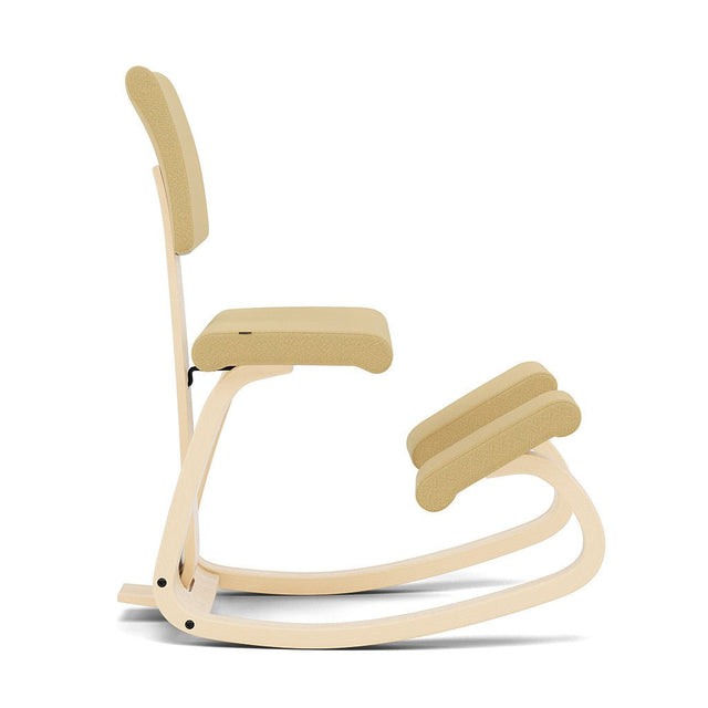 Kniestuhl mit Rückenlehne Variable Plus (Natur/Hellgelb) - Varier Furniture - DesignWe.Love