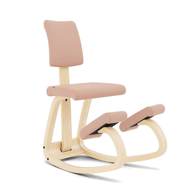 Kniestuhl mit Rückenlehne Variable Plus (Natur/Rose) - Varier Furniture - DesignWe.Love