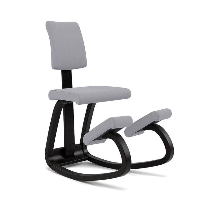 Kniestuhl mit Rückenlehne Variable Plus (Schwarz/Grau) - Varier Furniture - DesignWe.Love
