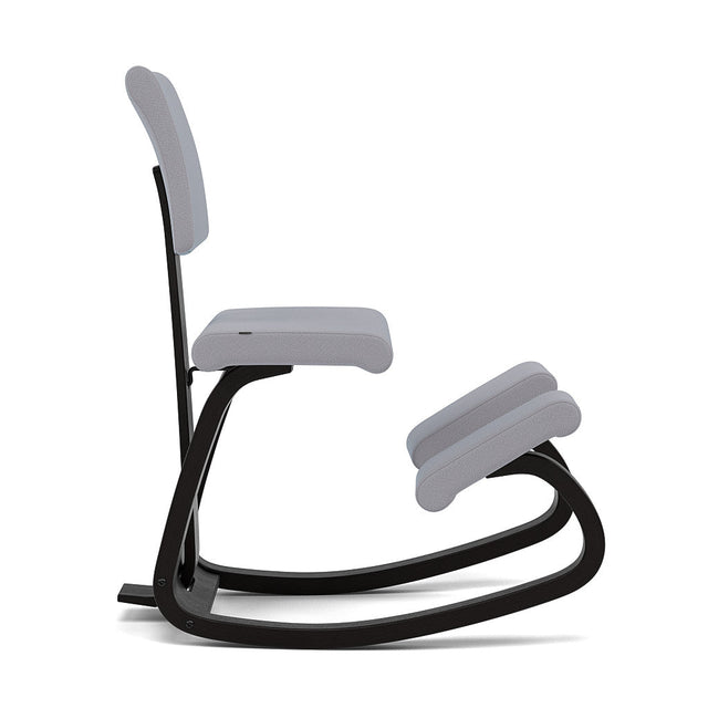 Kniestuhl mit Rückenlehne Variable Plus (Schwarz/Grau) - Varier Furniture - DesignWe.Love