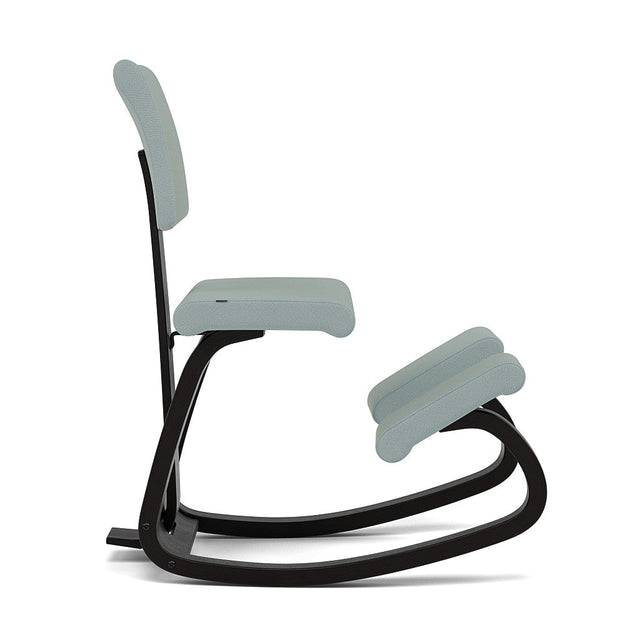 Kniestuhl mit Rückenlehne Variable Plus (Schwarz/Graugrün) - Varier Furniture - DesignWe.Love