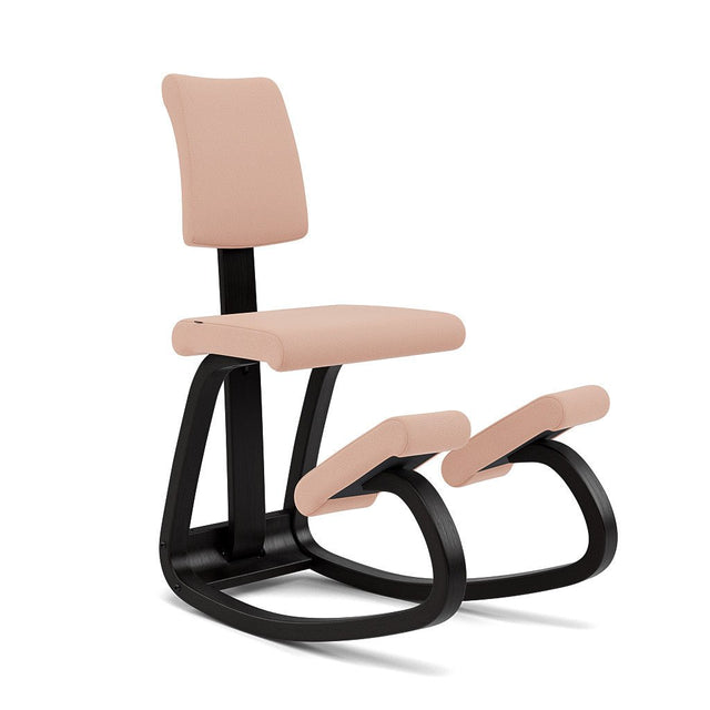 Kniestuhl mit Rückenlehne Variable Plus (Schwarz/Rose) - Varier Furniture - DesignWe.Love