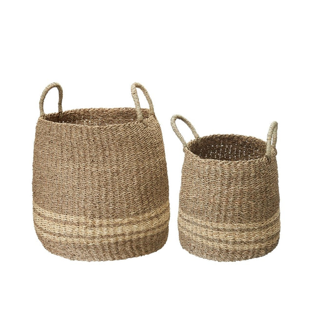 Korb - Set SHELIA aus Seegras & Palmblatt - Wikholm Form - DesignWe.Love