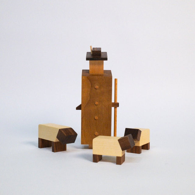 Krippenfigur Hirte Hans mit 3 Schafen - DesignWe.Love - DesignWe.Love