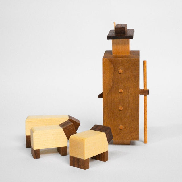 Krippenfigur Hirte Hans mit 3 Schafen - DesignWe.Love - DesignWe.Love