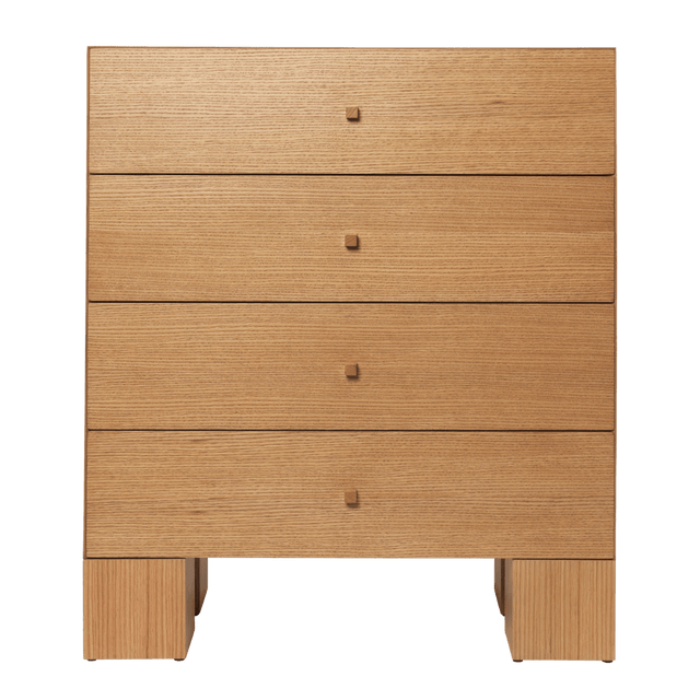 Kuben Schrank mit 4 Schubladen 1x4 Eiche natur - ferm LIVING - DesignWe.Love