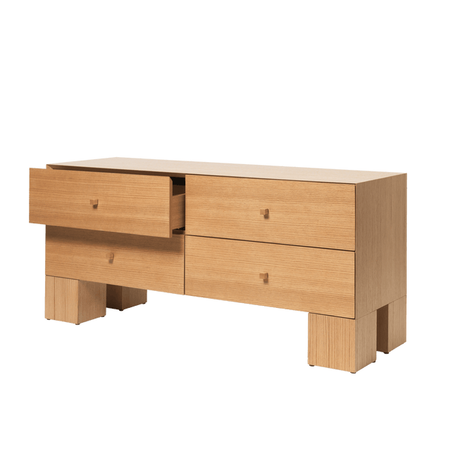 Kuben Schrank mit 4 Schubladen 2x2 Eiche natur - ferm LIVING - DesignWe.Love