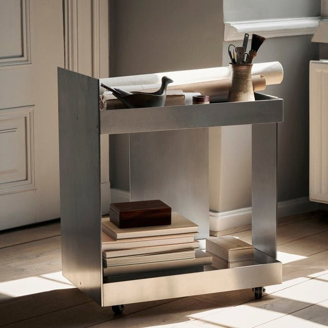 Lager Trolley Servierwagen Aluminium - ferm LIVING - DesignWe.Love