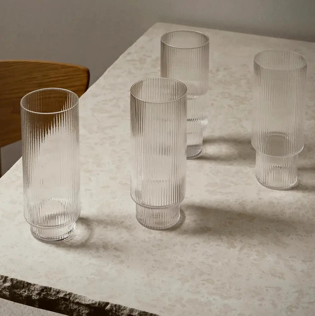 Ripple Longdrink Gläser 4er Set Klar 30cl – ferm LIVING