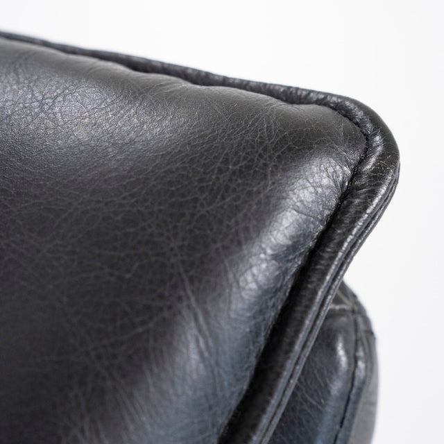 Loungesessel Sven Leder Schwarz drehbar - Eleonora - DesignWe.Love