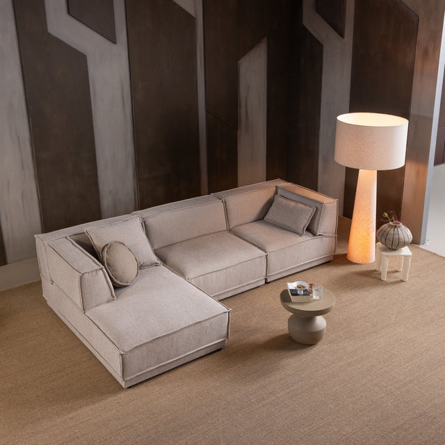 Manu Chaise Lounge Sofa Grob Chenille Natur (links) - WOOOD - DesignWe.Love