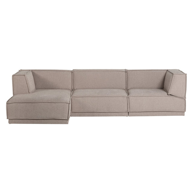Manu Chaise Lounge Sofa Grob Chenille Natur (links) - WOOOD - DesignWe.Love