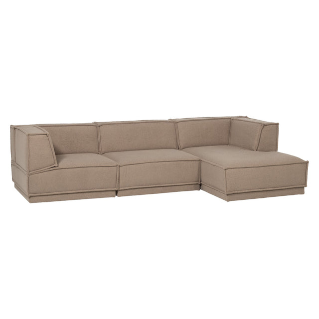 Manu Chaise Lounge Sofa Teddy Taupe (rechts) - WOOOD - DesignWe.Love