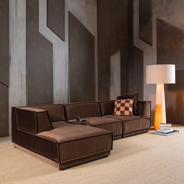 Manu Chaise Lounge Sofa Velvet Braun (links) - WOOOD - DesignWe.Love