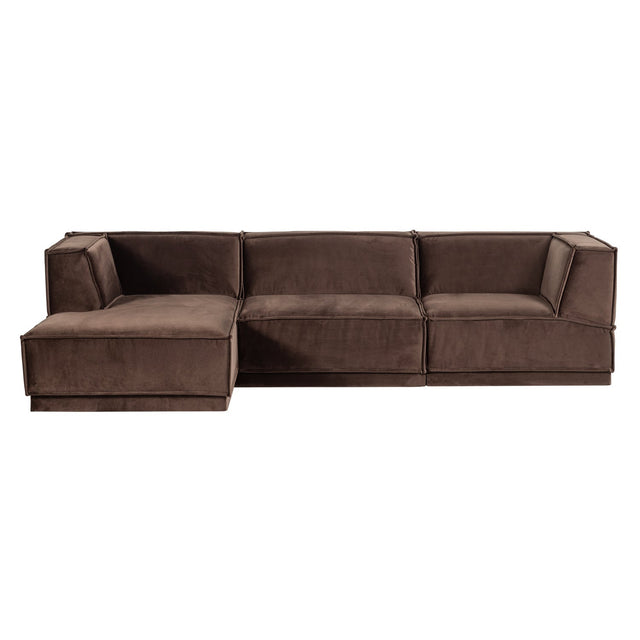 Manu Chaise Lounge Sofa Velvet Braun (links) - WOOOD - DesignWe.Love