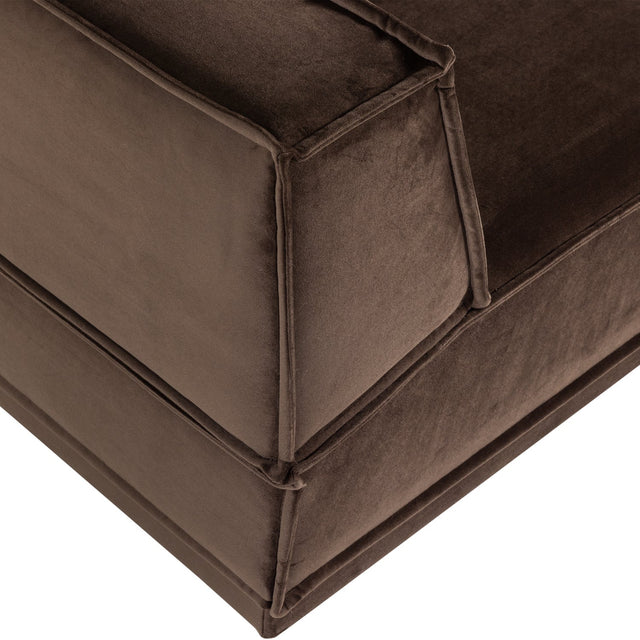Manu Chaise Lounge Sofa Velvet Braun (rechts) - WOOOD - DesignWe.Love