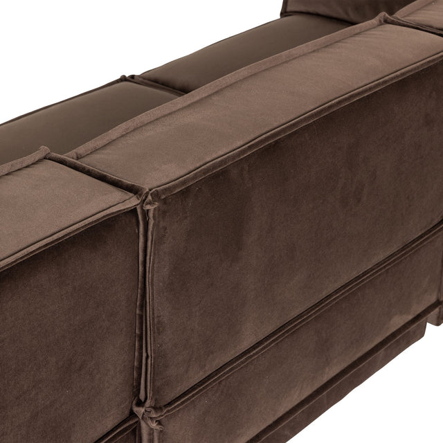 Manu Chaise Lounge Sofa Velvet Braun (rechts) - WOOOD - DesignWe.Love