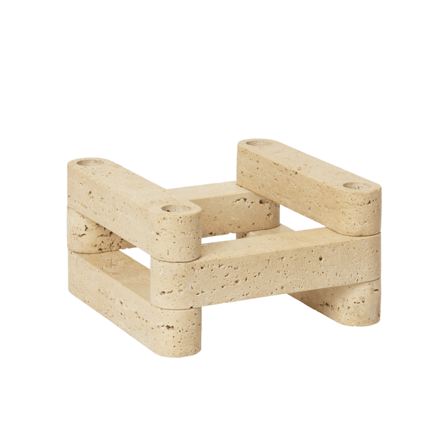 Modulare Kerzenhalter im Set Newel Travertin - ferm LIVING x Utzon - DesignWe.Love