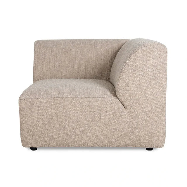 HKliving Jax Couch Modulsofa Ecke Rechts in Bouclé Taupe, Freisteller
